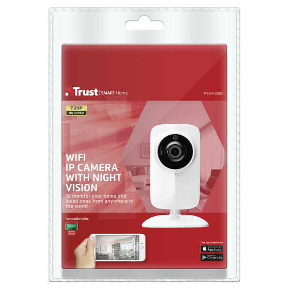 WiFi IP Camera with Night Vision, IPCAM-2000, Trust Smart Home